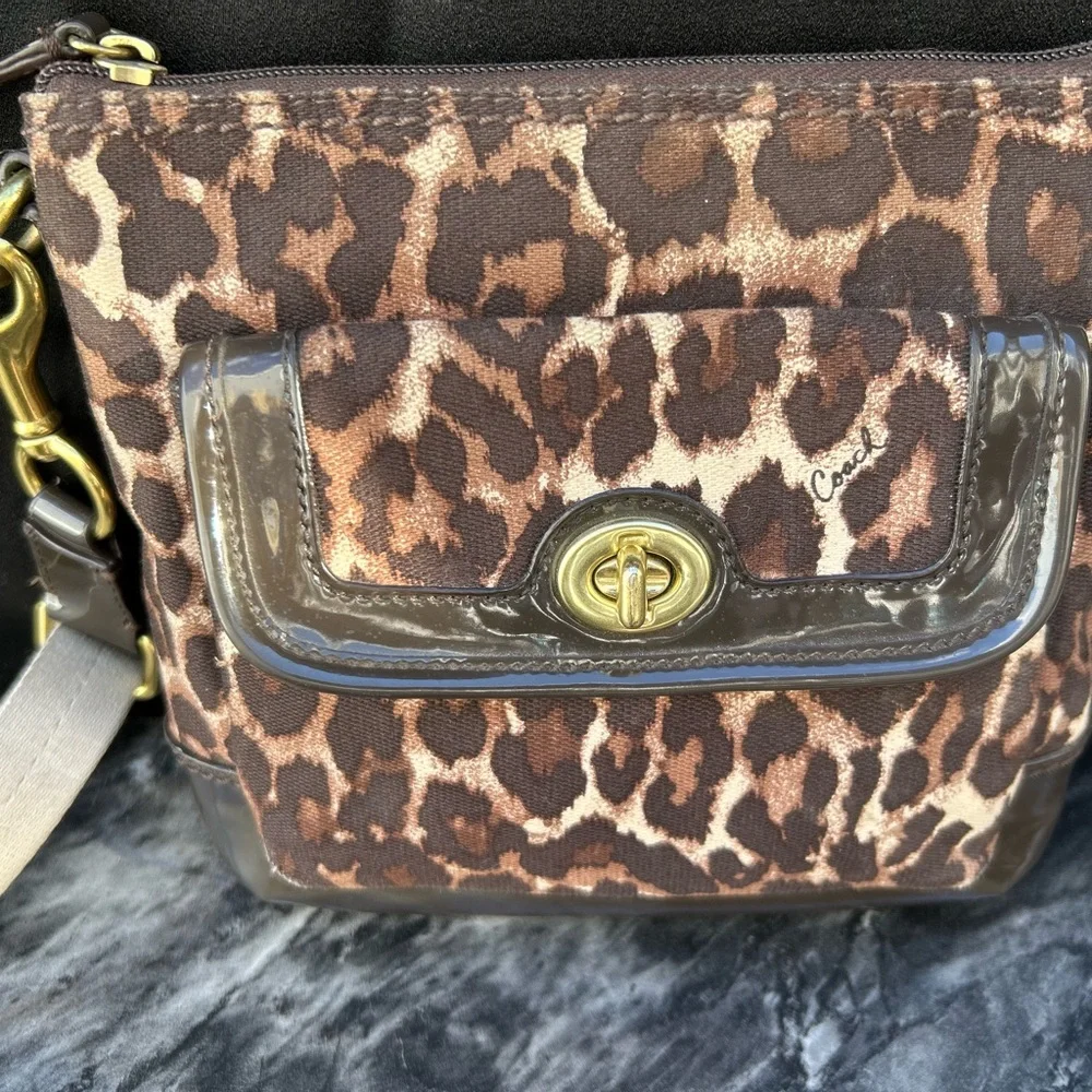 Coach Park Ocelot Print Swingpack Crossbody Bag - Picture 3 of 16